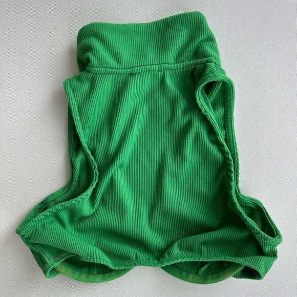 Princess Polly Green Underwire Collared Top - Picture 3 of 4